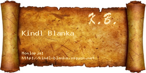 Kindl Blanka névjegykártya